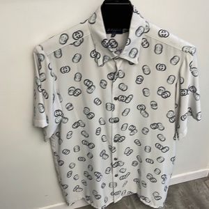 Mens designer GG logo microfiber s/s shirt